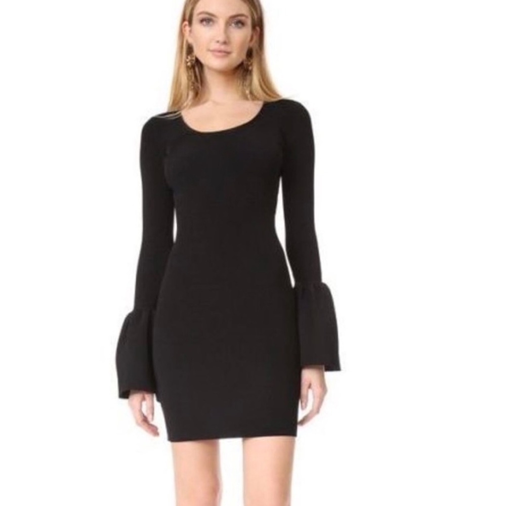 Elizabeth And James Willomina Bell Sleeve Knit Black Dress Size Xs